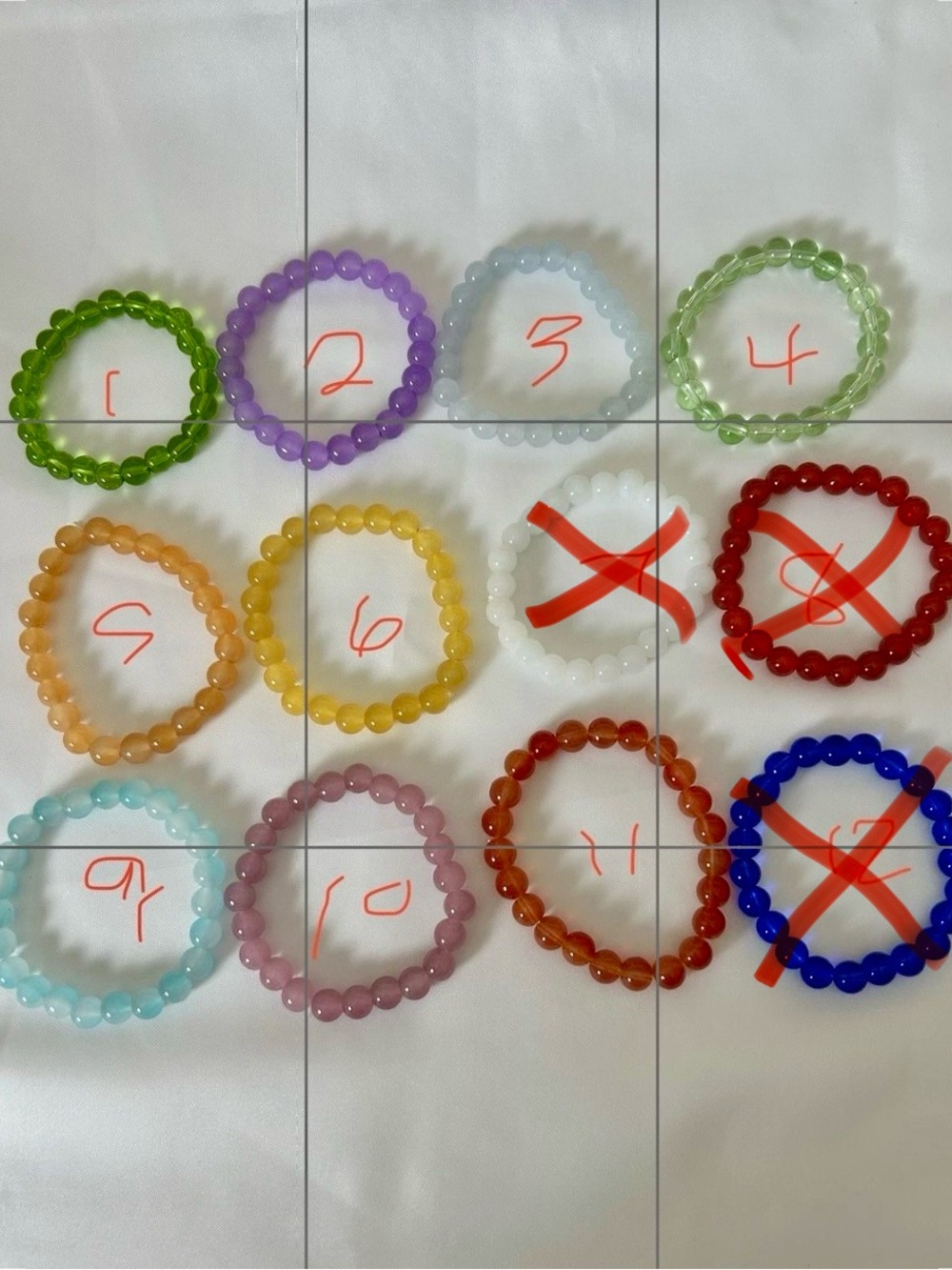 Cute Multi -Colored Glass Beaded Stretch Bracelets. Price is per item.